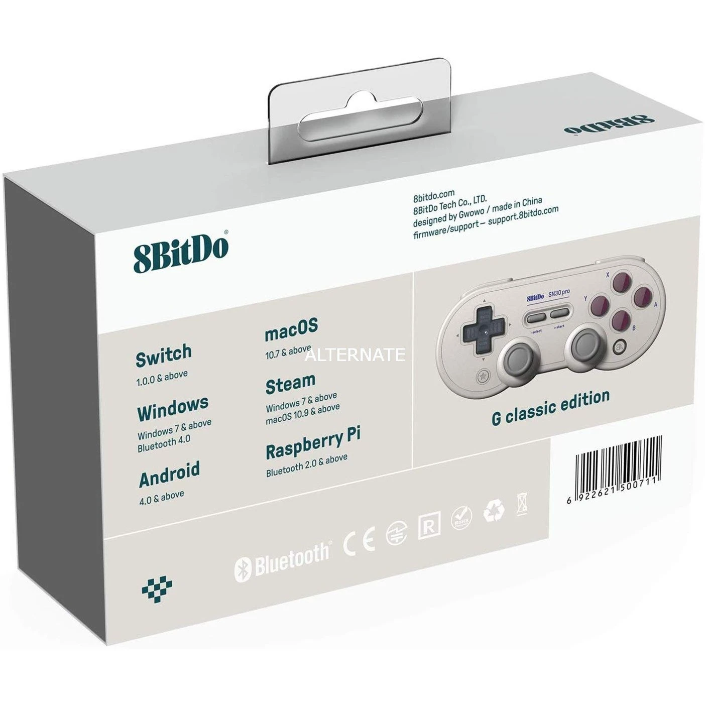 Handy Gamepads 8BitDo SN30 Pro G Classic, Gamepad (grau) – Bild 5