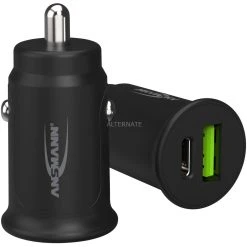 Handy Ladegeräte Ansmann In-Car-Charger CC227PD, 27 Watt, Ladegerät (schwarz)