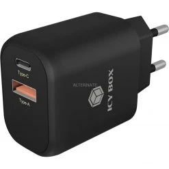 Handy Ladegeräte ICY BOX IB-PS102-PD, Ladegerät (schwarz)
