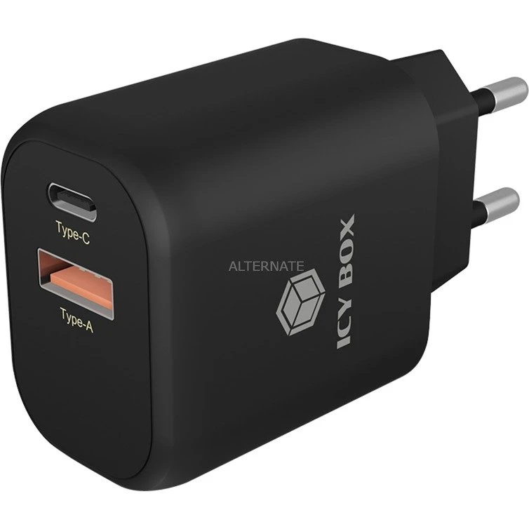 Handy Ladegeräte ICY BOX IB-PS102-PD, Ladegerät (schwarz)