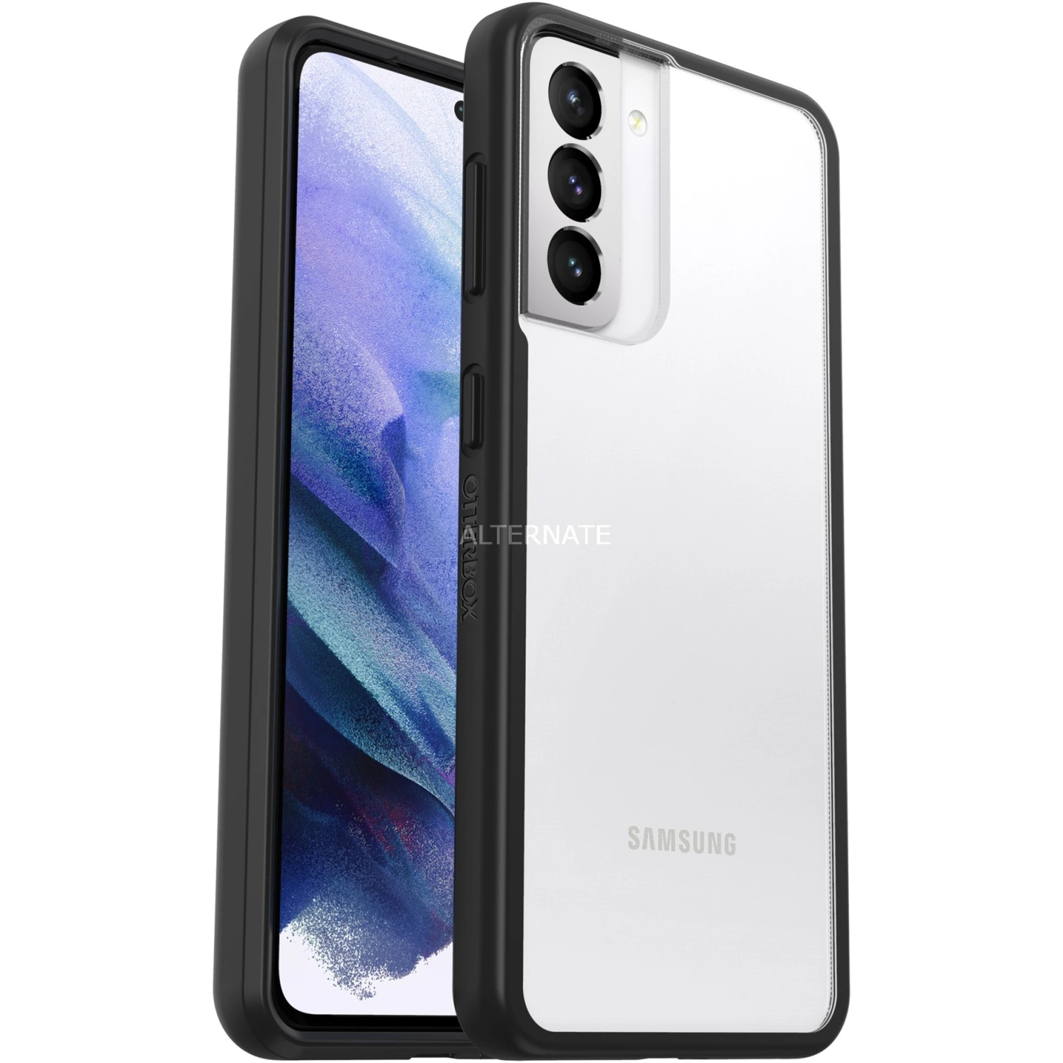 Handy Hüllen Otterbox React, Handyhülle (transparent/schwarz, Samsung Galaxy S21 5G)