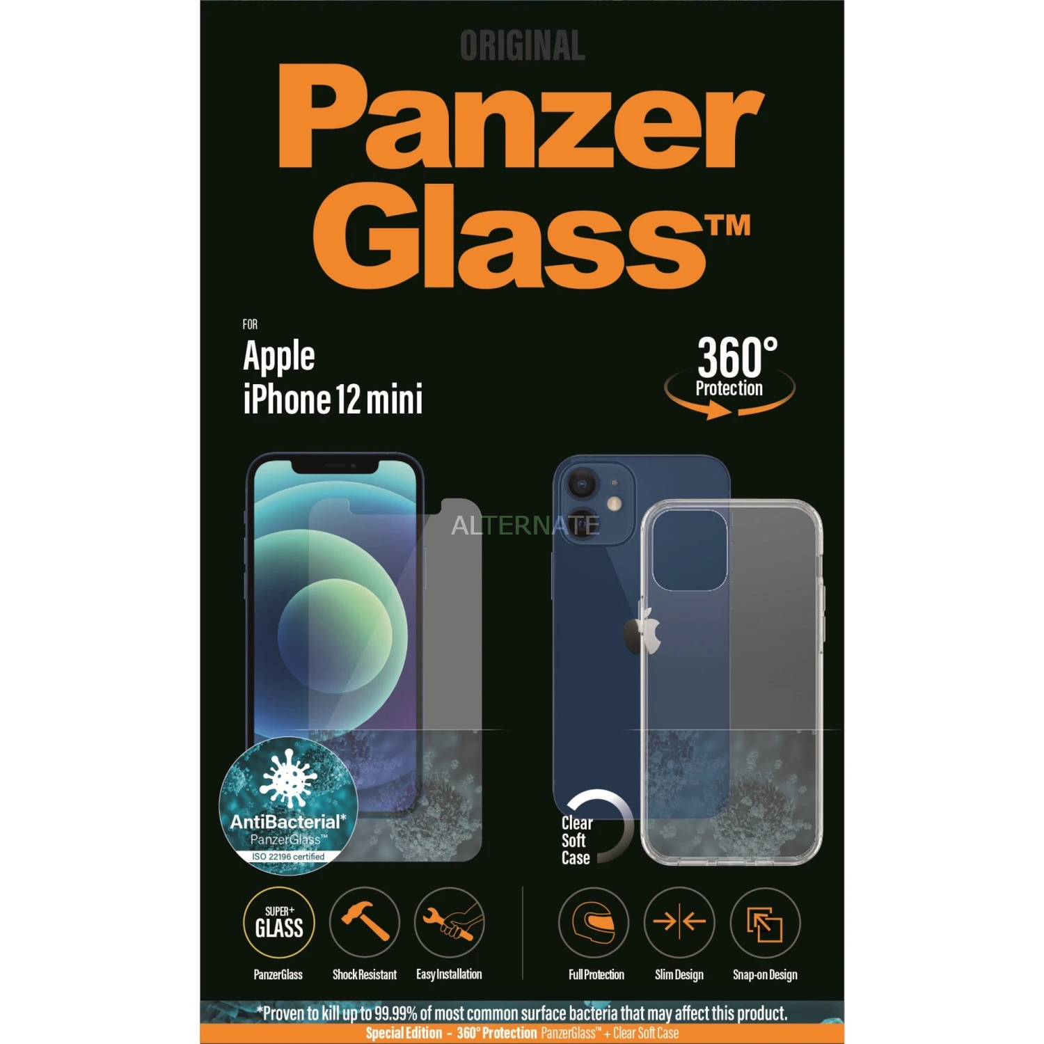 Displayschutzfolien PanzerGlass 360° Protection, Schutzfolie (transparent, IPhone 12 Mini)