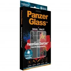 Handy Hüllen PanzerGlass ClearCase, Handyhülle (transparent/schwarz, Samsung Galaxy S21)