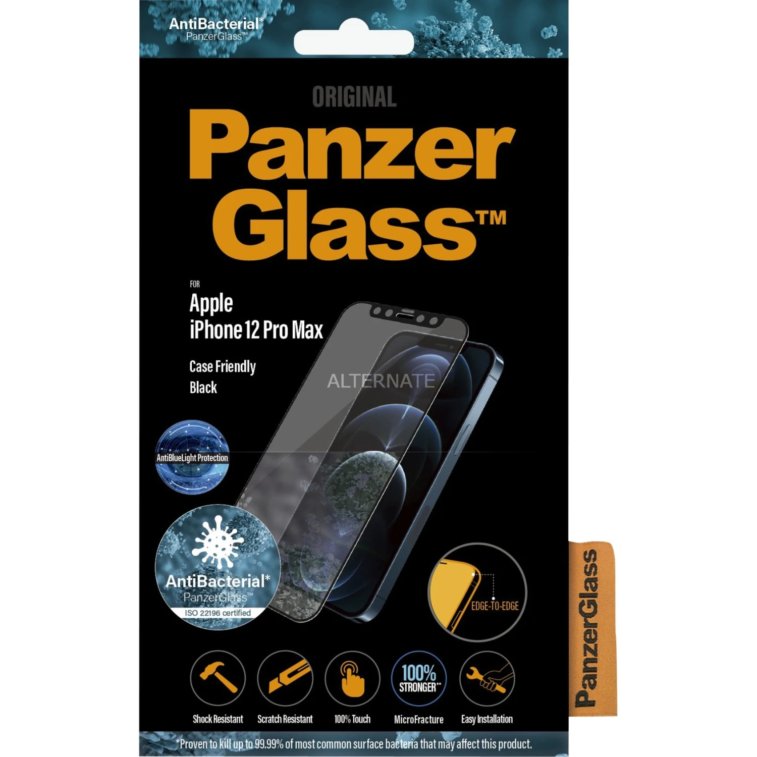 Displayschutzfolien PanzerGlass Displayschutz Anti-Bluelight, Schutzfolie (transparent, IPhone 12 Pro Max)