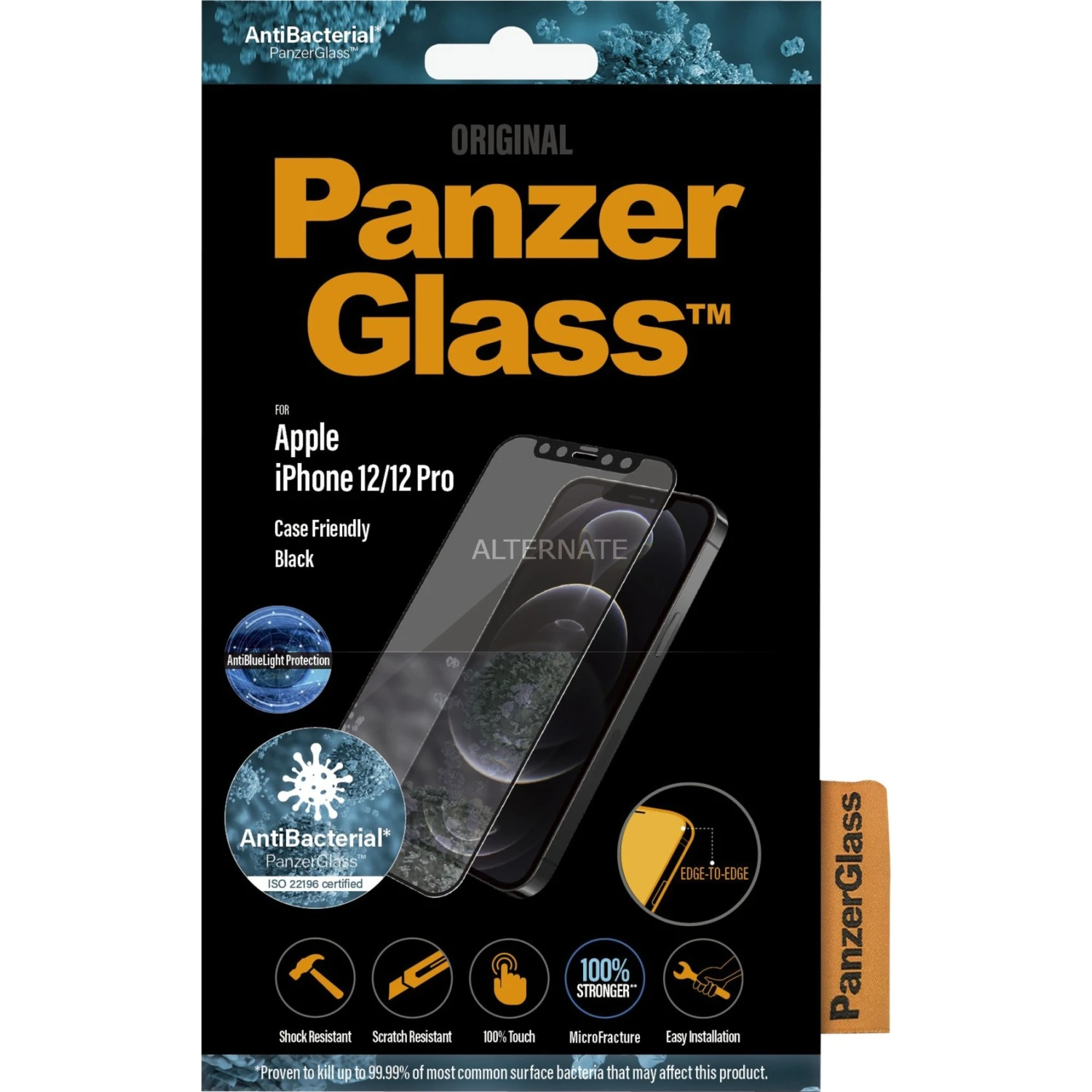 Displayschutzfolien PanzerGlass Displayschutz Anti-Bluelight, Schutzfolie (transparent, IPhone 12 | 12 Pro)