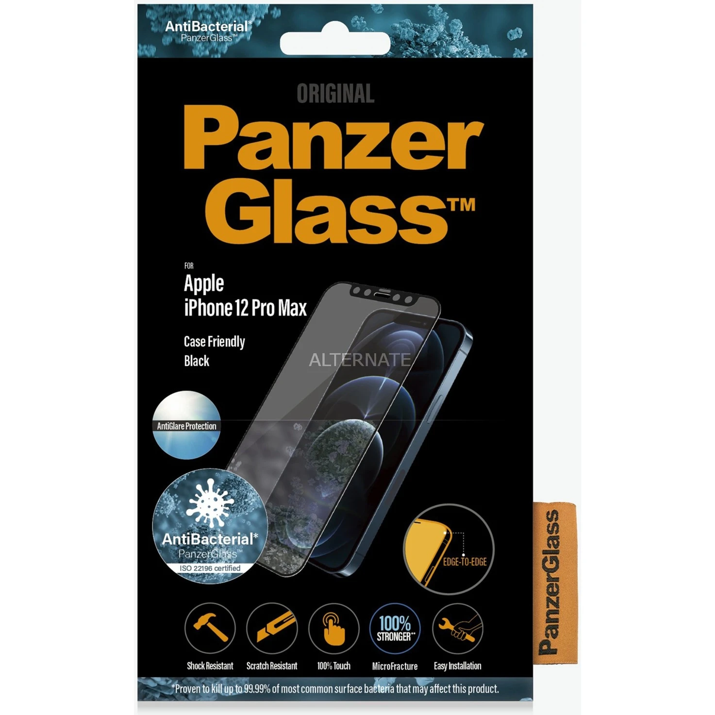 Displayschutzfolien PanzerGlass Displayschutz Anti-Glare, Schutzfolie (transparent, IPhone 12 Pro Max) – Bild 2