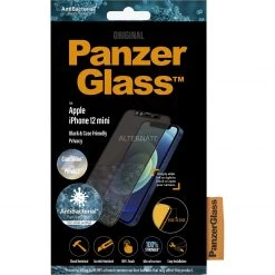 Displayschutzfolien PanzerGlass Displayschutz Dual-Privacy, Schutzfolie (schwarz, IPhone 12 Mini)