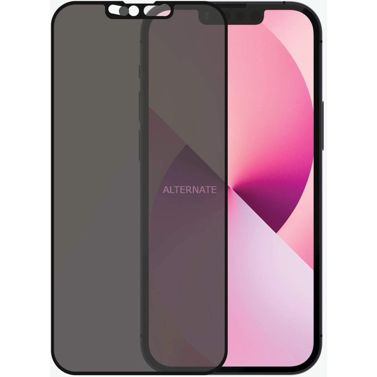 Displayschutzfolien PanzerGlass Displayschutz Dual Privacy, Schutzfolie (transparent/schwarz, IPhone 13 Mini) – Bild 3
