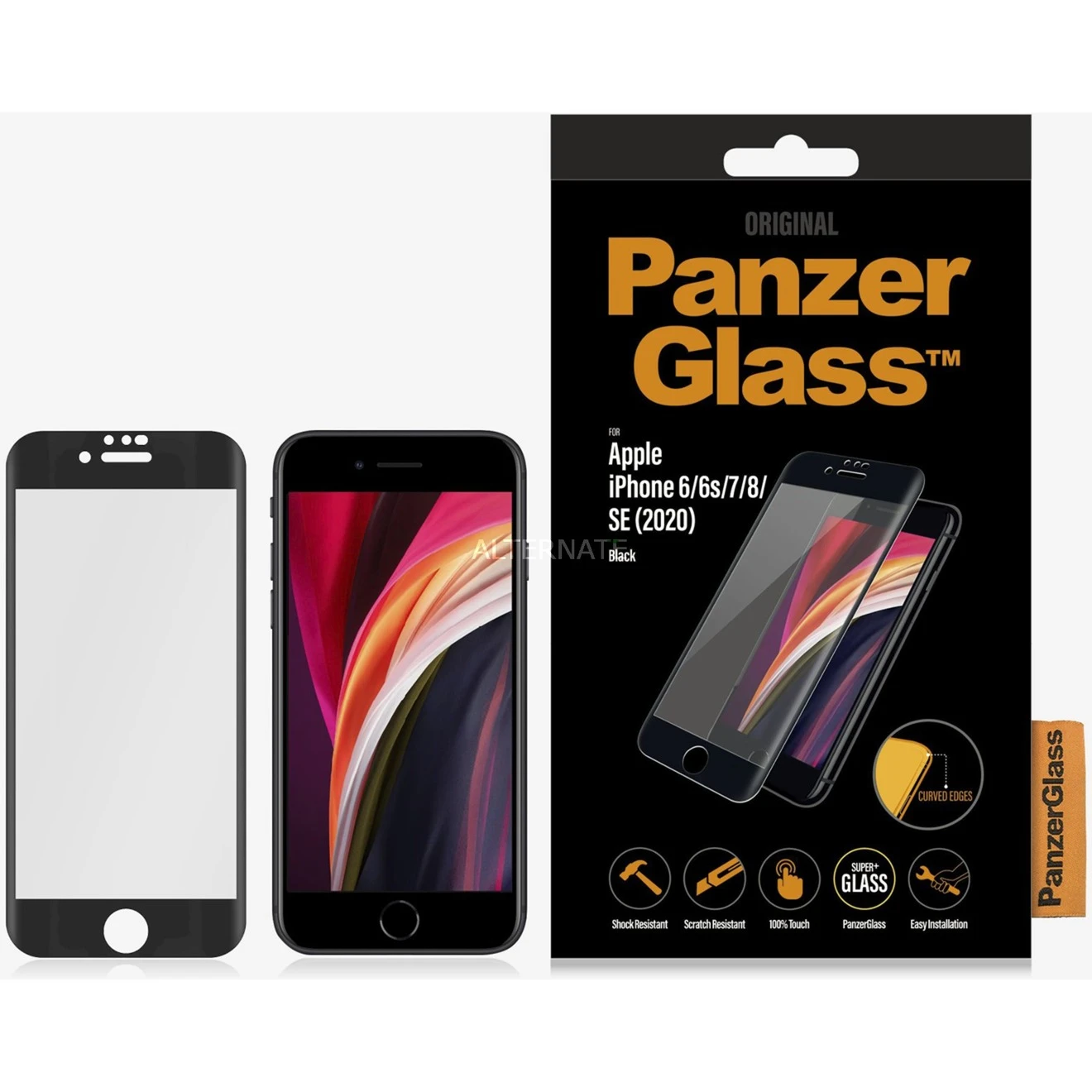 Displayschutzfolien PanzerGlass Displayschutz, Schutzfolie (transparent/schwarz, IPhone SE (2.Generation), IPhone 8/7, IPhone 6S/6) – Bild 3