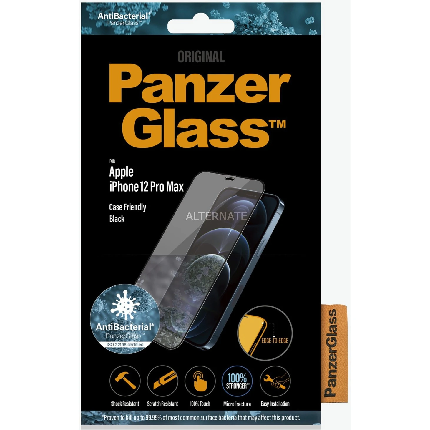 Displayschutzfolien PanzerGlass Displayschutz, Schutzfolie (transparent/schwarz, IPhone 12 Pro Max) – Bild 2