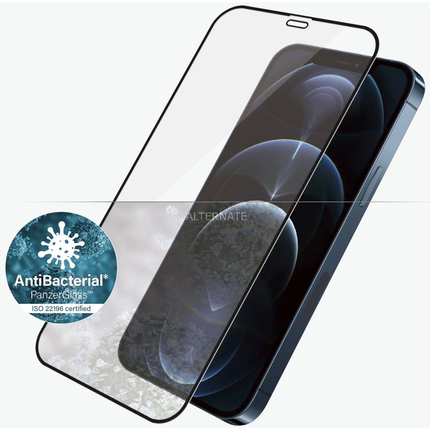 Displayschutzfolien PanzerGlass Displayschutz, Schutzfolie (transparent/schwarz, IPhone 12 Pro Max) – Bild 4