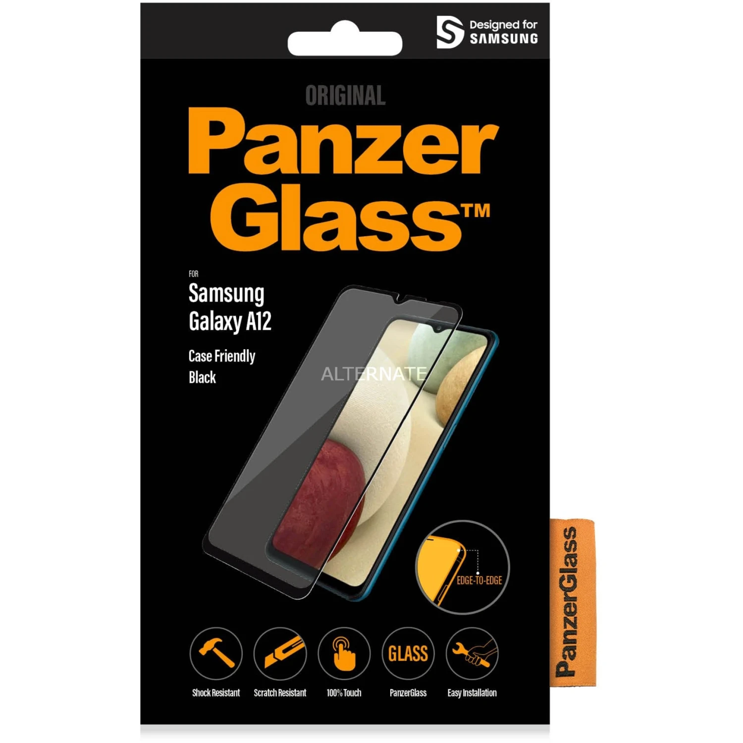 Displayschutzfolien PanzerGlass Displayschutz, Schutzfolie (transparent/schwarz, Samsung Galaxy A12) – Bild 2