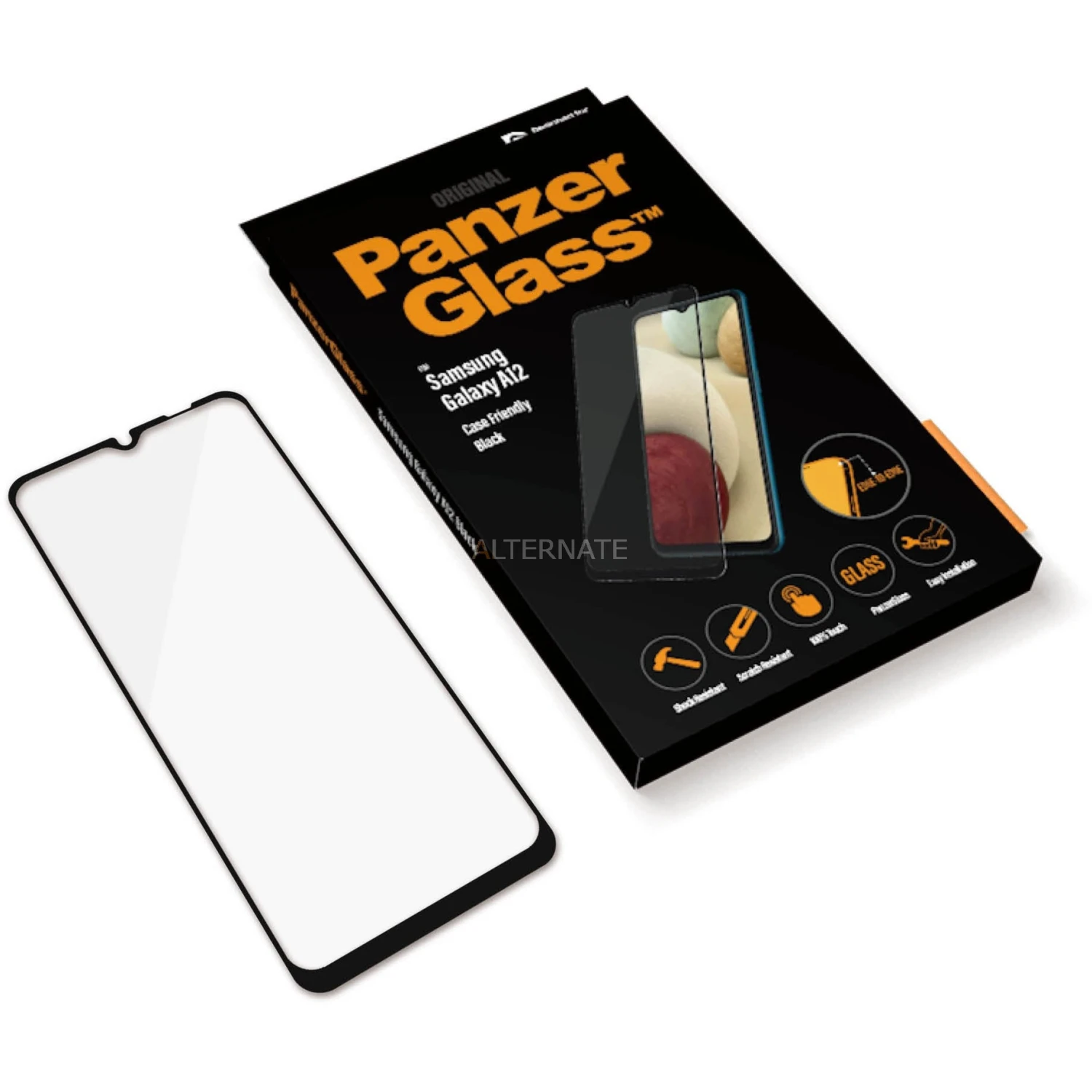Displayschutzfolien PanzerGlass Displayschutz, Schutzfolie (transparent/schwarz, Samsung Galaxy A12) – Bild 3