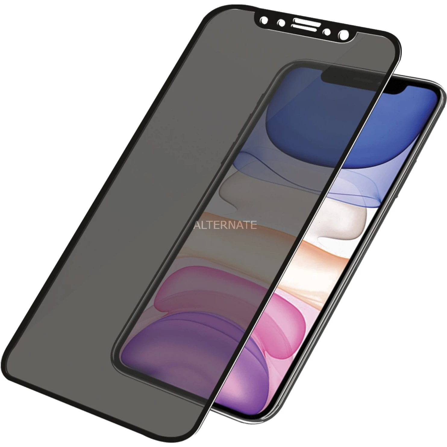 Displayschutzfolien PanzerGlass Pivacy Filter, Schutzfolie (schwarz, IPhone 11, IPhone XR) – Bild 2