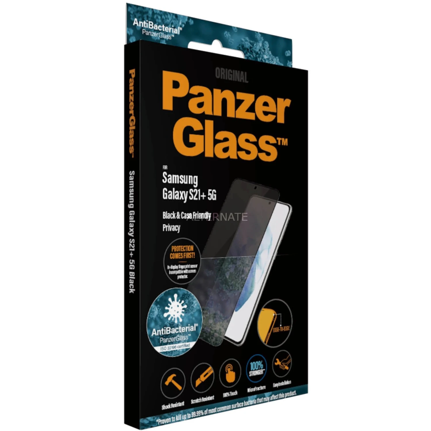 Displayschutzfolien PanzerGlass Privacy Displayschutz, Schutzfolie (transparent, Samsung Galaxy S21+)