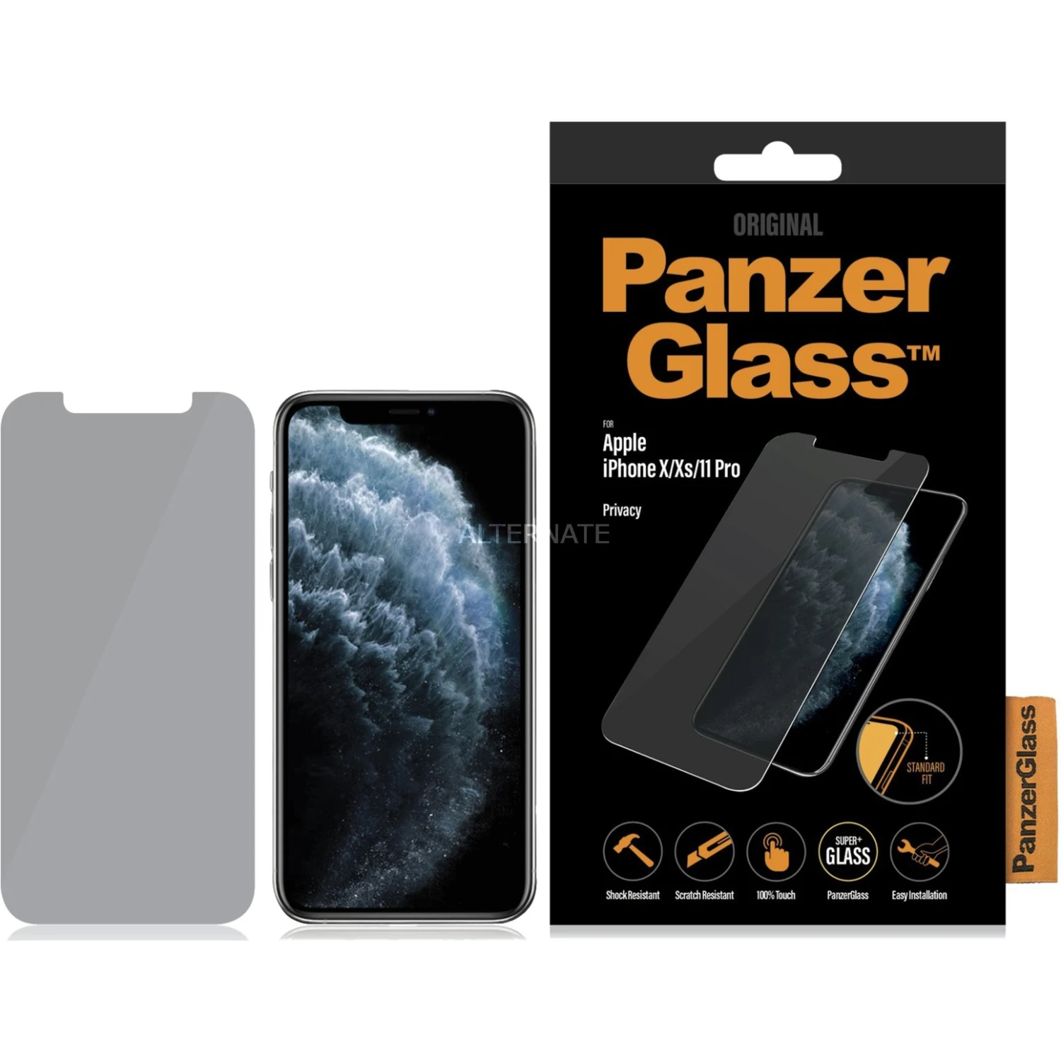 Displayschutzfolien PanzerGlass Privacy Filter, Schutzfolie (schwarz, IPhone 11 Pro, IPhone XS, IPhone X) – Bild 3