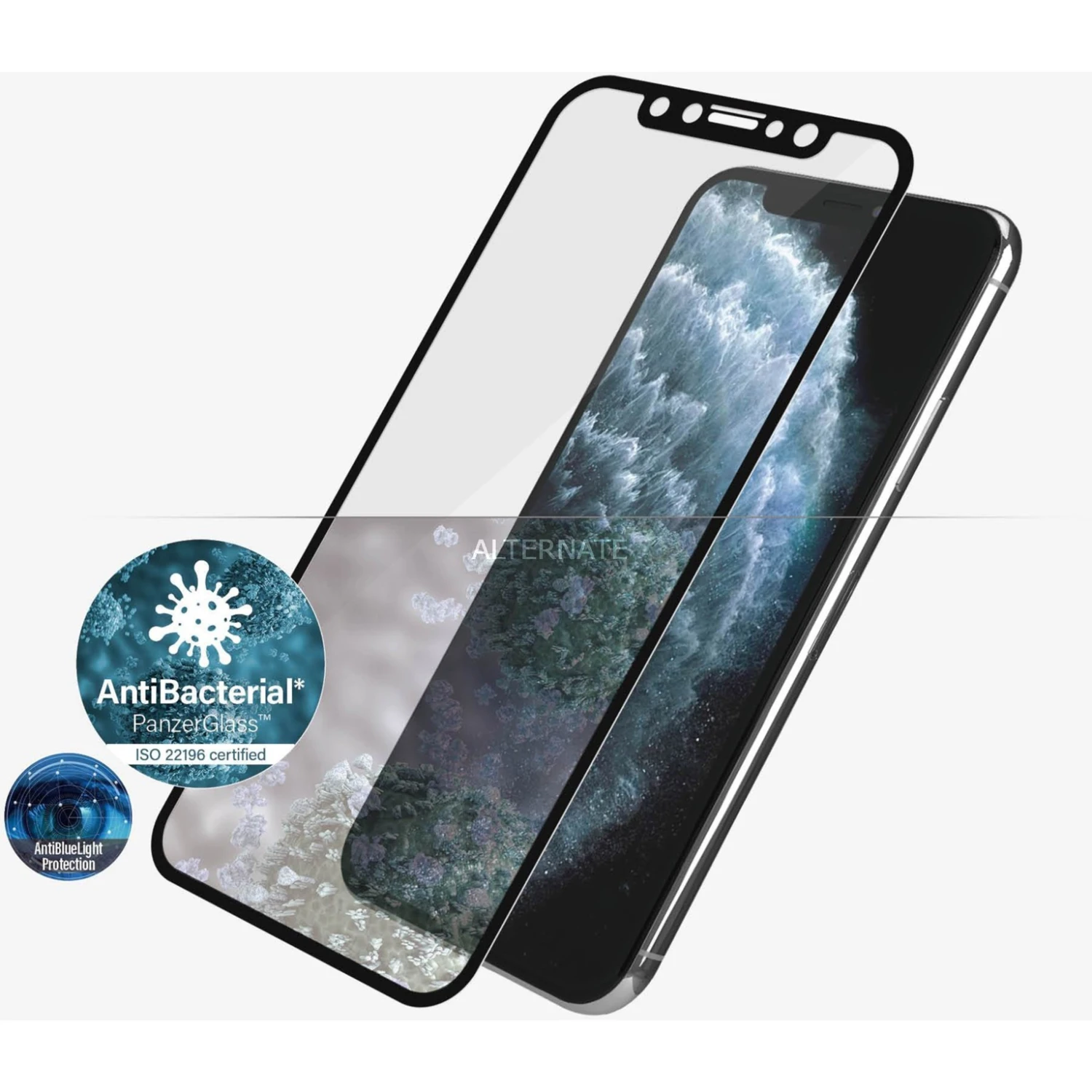 Displayschutzfolien PanzerGlass Privacy, Schutzfolie (transparent/schwarz, IPhone X/Xs/11 Pro) – Bild 4