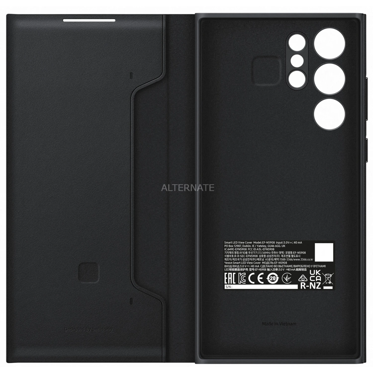 Handy Hüllen SAMSUNG LED View Cover, Handyhülle (schwarz, Samsung Galaxy S22 Ultra) – Bild 4