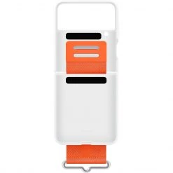 Handy Hüllen SAMSUNG Silicone Cover Mit Band, Handyhülle (weiß/orange, Samsung Galaxy Z Flip4)