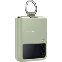 Handy Hüllen SAMSUNG Silicone Cover Mit Ring, Handyhülle (olivgrün, Samsung Galaxy Z Flip3 5G)