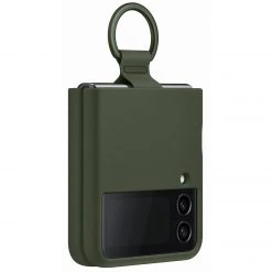Handy Hüllen SAMSUNG Silicone Cover Mit Ring, Handyhülle (grün, Samsung Galaxy Z Flip4)
