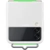 Handy Hüllen SAMSUNG Silicone Cover Mit Strap, Handyhülle (weiß/grün, Samsung Galaxy Z Flip3 5G)