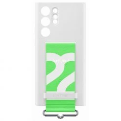 Handy Hüllen SAMSUNG Silicone Cover With Strap, Handyhülle (weiß/grün, Samsung Galaxy S22 Ultra)