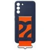 Handy Hüllen SAMSUNG Silicone Cover With Strap, Handyhülle (blau/orange, Samsung Galaxy S22+)