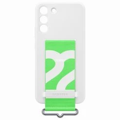 Handy Hüllen SAMSUNG Silicone Cover With Strap, Handyhülle (weiß/grün, Samsung Galaxy S22+)
