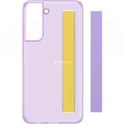 Handy Hüllen SAMSUNG Slim Strap Cover, Handy (violett/gelb, Samsung Galaxy S21 FE)
