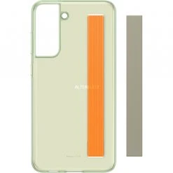 Handy Hüllen SAMSUNG Slim Strap Cover, Handy (olivgrün/orange, Samsung Galaxy S21 FE)