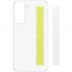 Handy Hüllen SAMSUNG Slim Strap Cover, Handy (weiß/gelb, Samsung Galaxy S21 FE)