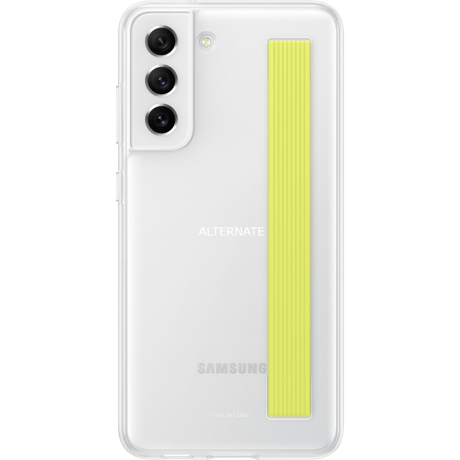 Handy Hüllen SAMSUNG Slim Strap Cover, Handy (weiß/gelb, Samsung Galaxy S21 FE) – Bild 2