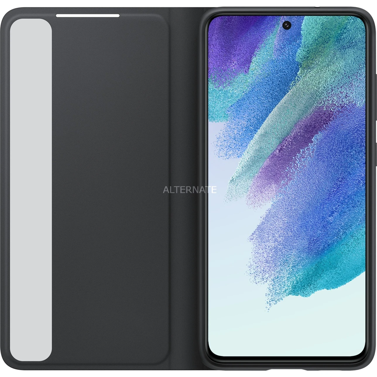 Handy Hüllen SAMSUNG Smart Clear View Cover, Handyhülle (schwarz, Samsung Galaxy S21 FE) – Bild 3