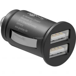 Handy Ladegeräte Goobay Dual-USB Auto Ladegerät Mit Zwei USB-Ports (schwarz, Max. 24W/2,4,8A 12/24V)