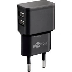 Handy Ladegeräte Goobay Dual USB-Ladegerät 2,4 A (schwarz)