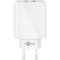 Handy Ladegeräte Goobay Dual-USB Schnellladegerät QC3.0 28W (weiß)