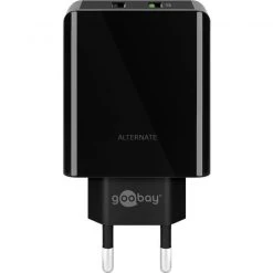 Handy Ladegeräte Goobay Dual-USB Schnellladegerät USB/QC3.0 28W (schwarz)