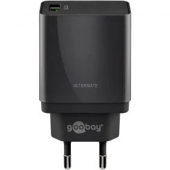 Handy Ladegeräte Goobay USB Schnellladegerät QC3.0 (18W) Schwarz (schwarz, Quick Charge (QC3.0))