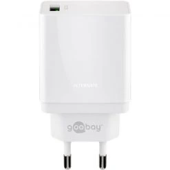 Handy Ladegeräte Goobay USB Schnellladegerät QC3.0 (18W) Weiß (weiß, Quick Charge (QC3.0))